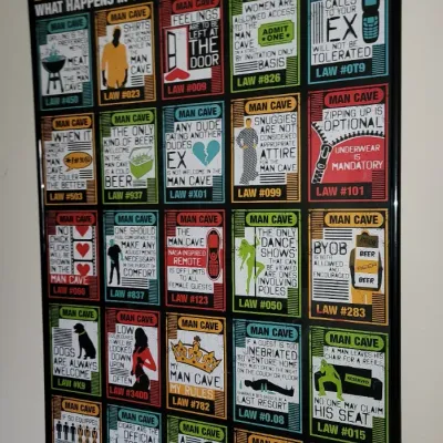 Sale Photo Thumbnail #16: Mancave Rules framed print