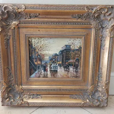 FRAMED PARISIAN OIL PAINTING 