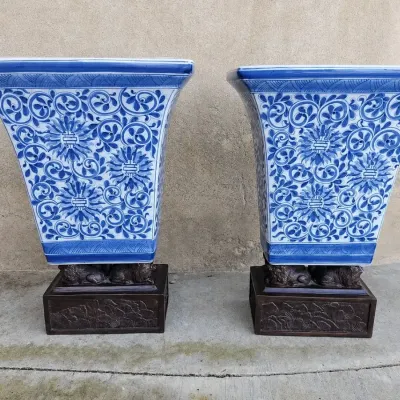 CHINESE BLUE & WHITE PORCELAIN VASES