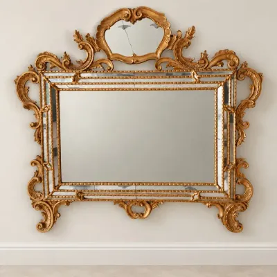LARGE ORNATE GILT WALL MIRROR