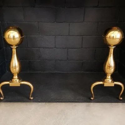 BRASS ANDIRONS