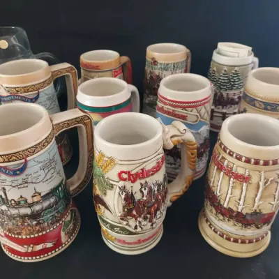 CERAMIC AND PORCELAIN BEER STEINS