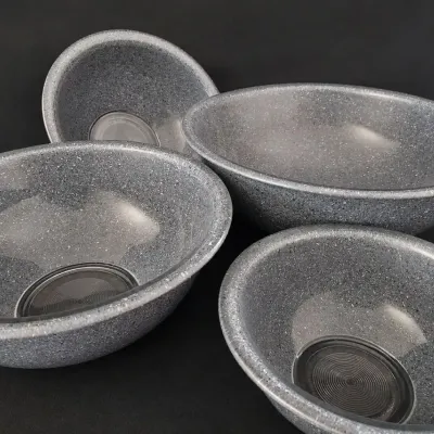 PYREX GREY GRANITE SPECKLING NESTING BOWLS