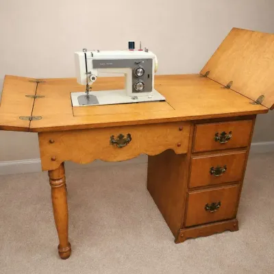 SEWING DESK AND SEARS KENMORE SEWING MACHINE MODEL 385.18830