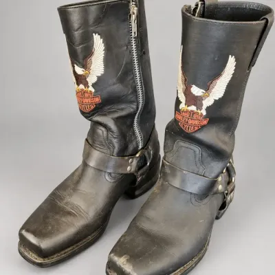 VINTAGE HARLEY-DAVIDSON LEATHER HARNESS BOOTS