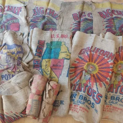 VINTAGE BURLAP POTATO SACKS