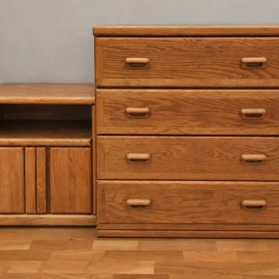 LIGHT OAK DRESSER AND NIGHTSTAND 