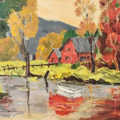 FRAMED OIL PAINTING SIGNED BY ARTIST DAVIDSON 