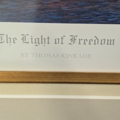 Sale Photo Thumbnail #179: Thomas Kinkade ”The Light of Freedom” with COA. Limited Edition Numbered, matted and framed