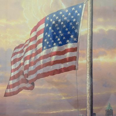 Sale Photo Thumbnail #177: Thomas Kinkade ”The Light of Freedom” with COA. Limited Edition Numbered, matted and framed