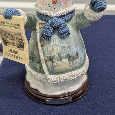 Sale Photo Thumbnail #55: Thomas Kinkade 4 pc Snowman and 1 Angel figurine