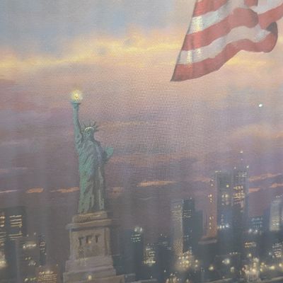 Sale Photo Thumbnail #176: Thomas Kinkade ”The Light of Freedom” with COA. Limited Edition Numbered, matted and framed