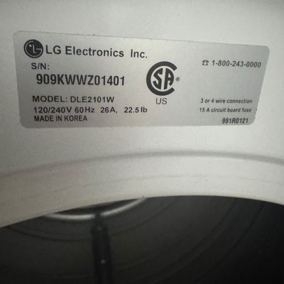 Sale Photo Thumbnail #28: LG washer and Dryer set. Dryer is electric. Set worked last time used - one year of use.