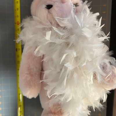 Sale Photo Thumbnail #196: Annette Funicello pink bear large with feathered boa