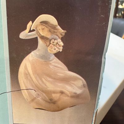 Sale Photo Thumbnail #224: "Lladro ""Blustery Day"" #5.588 boxed" Like new condition, no chips or flaws
