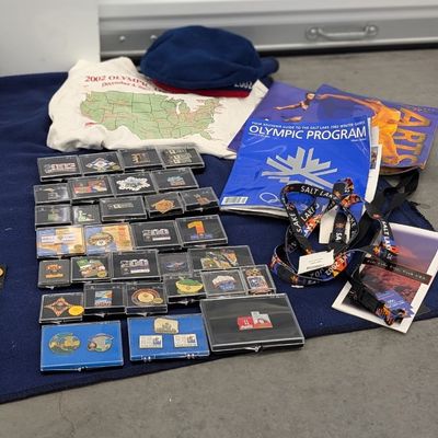 Sale Photo Thumbnail #102: 42 pc Olympic boxs pins, tea-shirt, roots hat