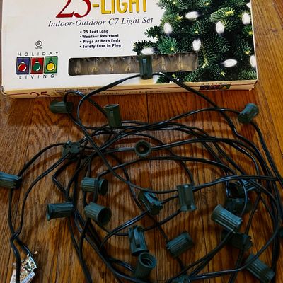 Sale Photo Thumbnail #124: Weather resistant outdoor lights with stakes and light bulbs.  Available 325 feet.