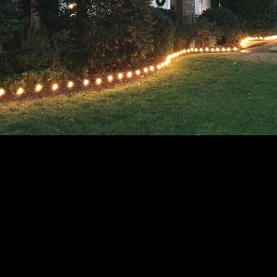 Sale Photo Thumbnail #123: Weather resistant outdoor lights with stakes and light bulbs.  Available 325 feet.