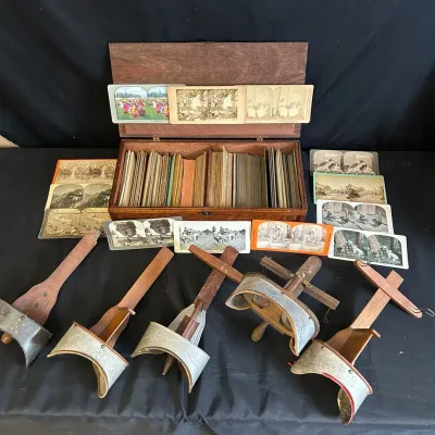Antique Stereoscope Viewers & Photo Cards