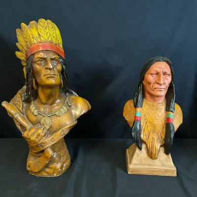 2 Vintage Native American Busts