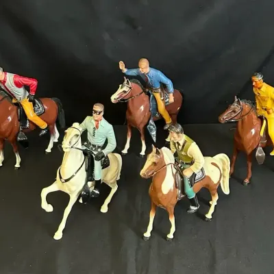 Vintage Hartland Plastics Horse & Riders Lot #1 With Lone Ranger!