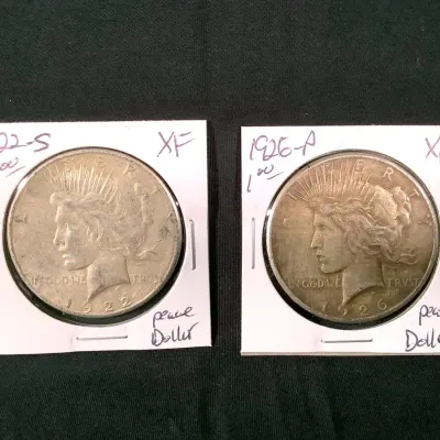 1922-S & 1926-P Silver Peace Dollars, Better Dates