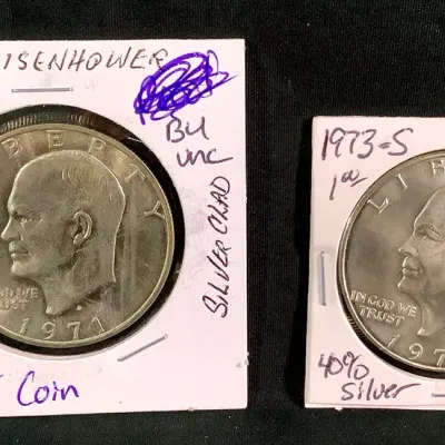 1971-S & 1973-S BU/ Uncirculated Silver Eisenhower Dollars
