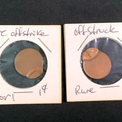 (2) Error Off Struck, Lincoln Cents