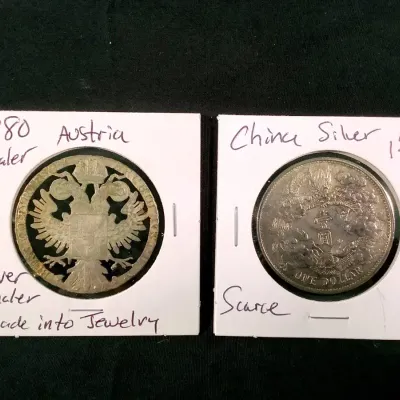 (2) Silver Large Foreign Coins