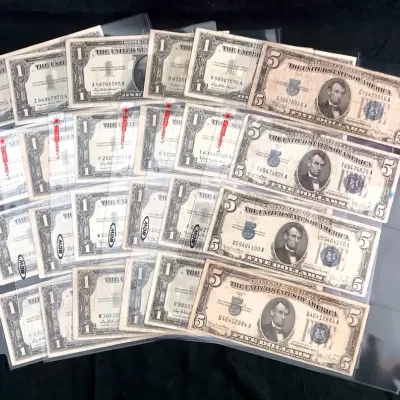 (20) 1935 & 1957 $1 Silver Certificates & (4) $5 Silver Certificates