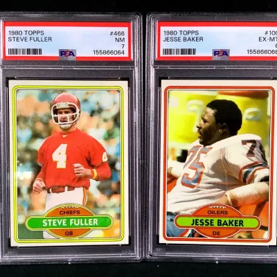 (2) 1980 Topps Football Cards, Both Graded By PSA