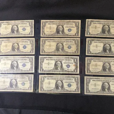(12)1957 $1 Silver Certificates All Star Notes 