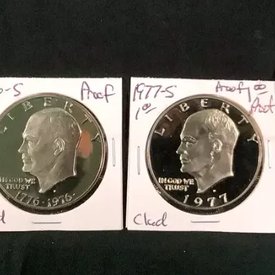 (4) Different Date Proof Eisenhower Dollars, 1974-S, 1976-S, 1977-S, 1978-S