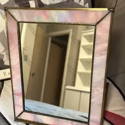 Contemporary mirror with stand for dresser