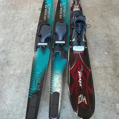 HO Rival Super V-Bottom slalom water ski &  Cypress Gardens X4 LTD combo water skis