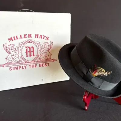 Men’s Black, Wool Fedora by Golden Gate Hat Co. - size 7 1/2