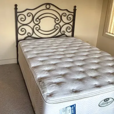 Ornate Wrought Iron Queen Bed - Headboard And Rails (Upstairs)