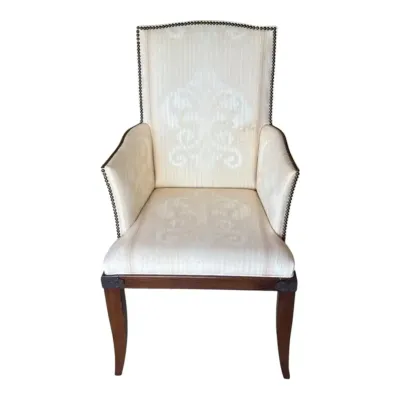 Hickory Chelsea Armchair, metal detail at corners, nailheads  - Lot 2