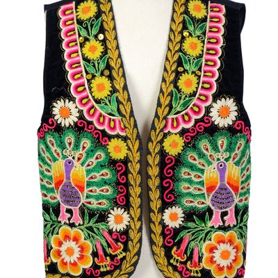 Sale Photo Thumbnail #398: Embroidered Vest With Peacocks.