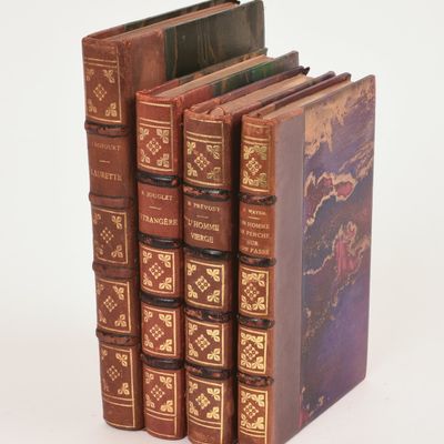 Sale Photo Thumbnail #369: Four French Leather Bound Books.