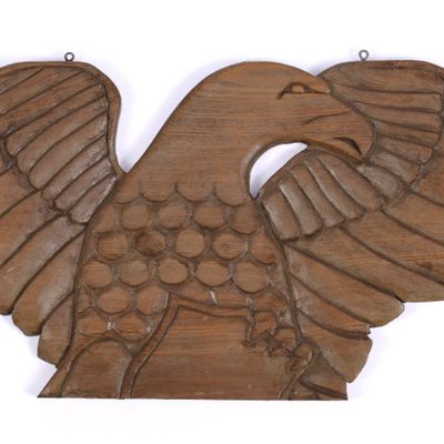Carved Wooden Eagle by C.M. Ela.
