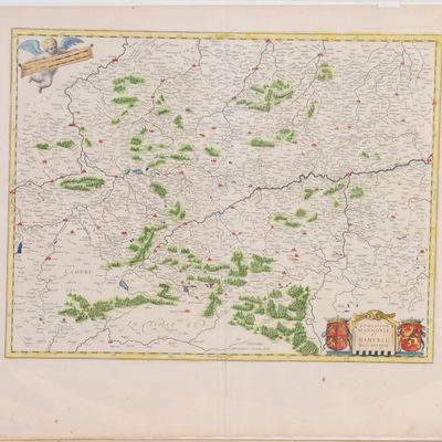 Sale Photo Thumbnail #103: Willem Blaeu Map of Belgium. 'Hannonia et Namurcic.'