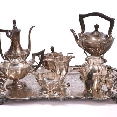 Sale Photo Thumbnail #342: Gorham Sterling Silver Tea Service.