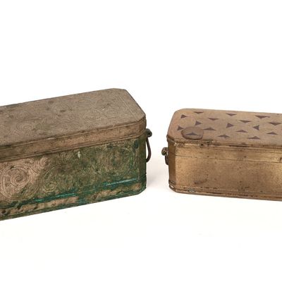 Sale Photo Thumbnail #74: Two Asian Bronze Betel Nut Boxes