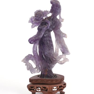 Sale Photo Thumbnail #89: Chinese Carved Amethyst Figure