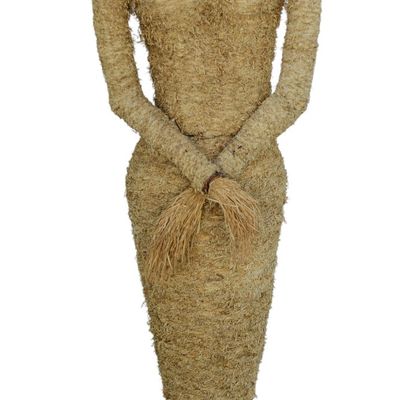 Sale Photo Thumbnail #150: Mid Century Grain and Wicker Figure of a Woman.