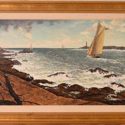 Sale Photo Thumbnail #237: Blaikie Hines (b. 1949). Passing Ram Island Light.