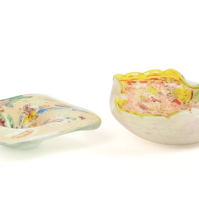 Sale Photo Thumbnail #378: Two Murano Glass Bowls.