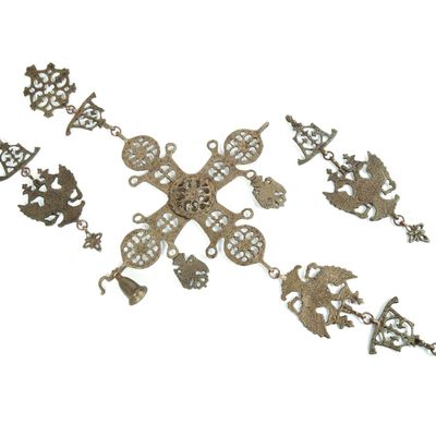 Sale Photo Thumbnail #268: Three Greek Brass Hanging Pendants.