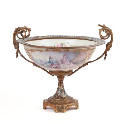 Sale Photo Thumbnail #76: Sevres or Sevres Type Porcelain Footed Bowl